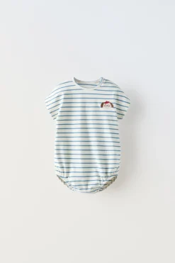 Niños ZARA 0 - 6 Meses·Bodies / Camisas|6 - 18 Meses·Bodies<BODY RAYAS PERRO