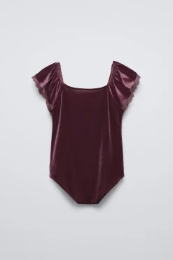 Niños ZARA 6 - 14 Años·Camisetas<BODY TERCIOPELO PUNTILLA