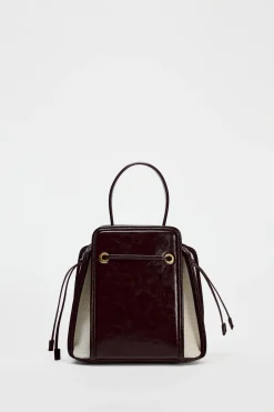 New BOLSO MINI BUCKET TEXTURA Mujer Bolsos