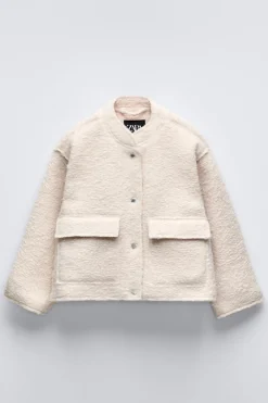 Niños ZARA 6 - 14 Años·Abrigos<BOMBER BOUCLÉ BOLSILLOS