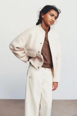 Niños ZARA 6 - 14 Años·Abrigos<BOMBER BOUCLÉ BOLSILLOS