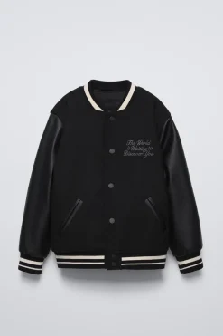 Niños ZARA 6 - 14 Años·Abrigos|6 - 14 Años·Deporte / Chándal<BOMBER COMBINADA EFECTO PIEL