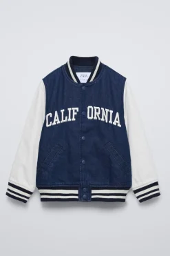 Niños ZARA 6 - 14 Años·Abrigos<BOMBER DENIM BORDADO