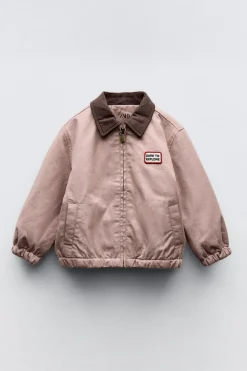 Niños ZARA 1½ - 6 Años·Abrigos|6 - 18 Meses·Abrigos / Buzos<BOMBER PARCHE CUELLO CONTRASTE