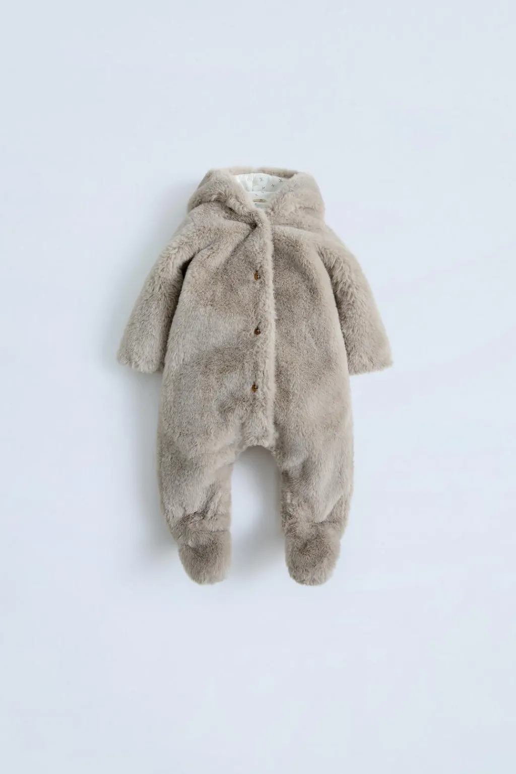 Niños ZARA 0 - 6 Meses·Sacos / Buzos|0 - 6 Meses·Básicos<BUZO EFECTO PELO CAPUCHA