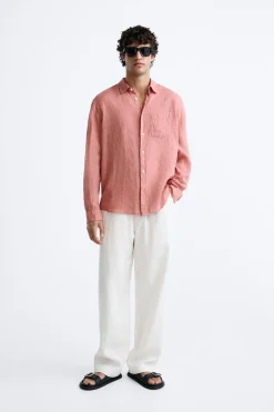 Best CAMISA 100% LINO Hombre Camisas