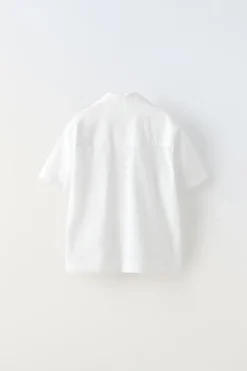 Niños ZARA 6 - 14 Años·Camisas / Sobrecamisas<CAMISA ALGODÓN CON LINO
