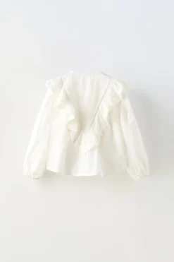 Niños ZARA 1½ - 6 Años·Camisas<CAMISA BORDADA VOLANTE