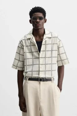 Best CAMISA BORDADO CUADROS Hombre Camisas