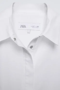 Niños ZARA 6 - 14 Años·Blusas / Camisas<CAMISA BORDADO PUÑO RIB