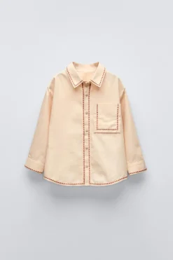 Niños ZARA 1½ - 6 Años·Camisas / Sobrecamisas<CAMISA BORDADOS