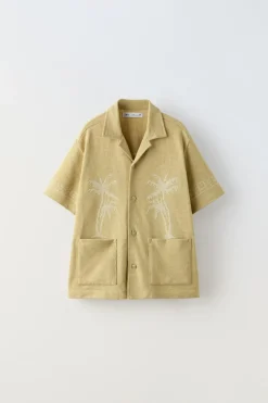 Niños ZARA 6 - 14 Años·Camisas / Sobrecamisas<CAMISA BORDADOS CONFORT