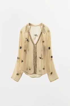 Sale CAMISA COMBINADA ABALORIOS Mujer Camisas / Blusas|Lenceria