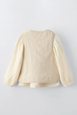 Niños ZARA 6 - 14 Años·Blusas / Camisas<CAMISA COMBINADA CHALECO BORDADO