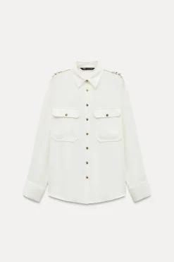 Clearance CAMISA CREPE APLIQUE HOMBRO Mujer Camisas / Blusas