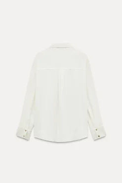 Clearance CAMISA CREPE APLIQUE HOMBRO Mujer Camisas / Blusas