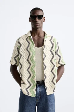 Best CAMISA CROCHET GEOMÉTRICO Hombre Camisas