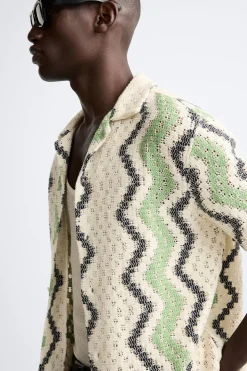 Best CAMISA CROCHET GEOMÉTRICO Hombre Camisas