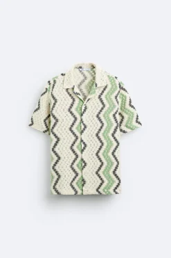 Best CAMISA CROCHET GEOMÉTRICO Hombre Camisas
