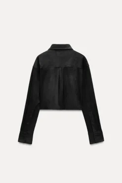 Clearance CAMISA CROP EFECTO ANTE Mujer Camisas / Blusas