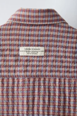 Niños ZARA 6 - 14 Años·Camisas / Sobrecamisas<CAMISA CUADRADITOS SEERSUCKER