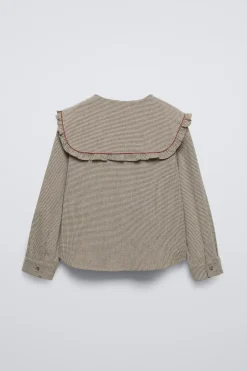 Niños ZARA 6 - 14 Años·Blusas / Camisas<CAMISA CUADRO VICHY CUELLO BOBO