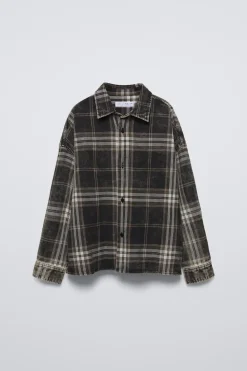 Niños ZARA 6 - 14 Años·Camisas / Sobrecamisas<CAMISA CUADROS ACID WASHED