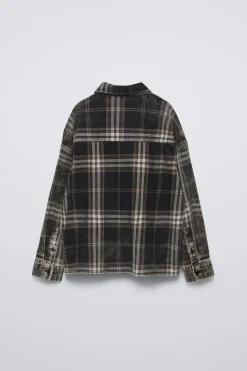 Niños ZARA 6 - 14 Años·Camisas / Sobrecamisas<CAMISA CUADROS ACID WASHED