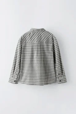 Niños ZARA 6 - 14 Años·Camisas / Sobrecamisas<CAMISA CUADROS BOLSILLO