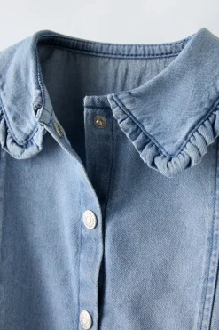 Niños ZARA 1½ - 6 Años·Camisas|1½ - 6 Años·Jeans / Denim<CAMISA DENIM CUELLO