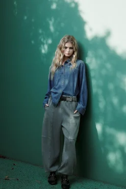 Discount CAMISA DENIM TRF Mujer Camisas / Blusas