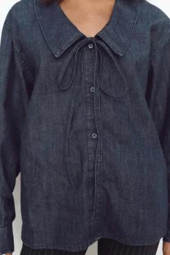 Sale CAMISA DENIM TRF CUELLO BOBO Mujer Camisas / Blusas