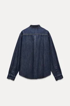 Clearance CAMISA DENIM TRF LAZO Mujer Camisas / Blusas
