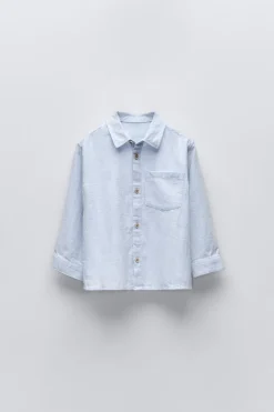 Niños ZARA 1½ - 6 Años·Camisas / Sobrecamisas|1½ - 6 Años·Trajes<CAMISA ESTRUCTURA BOLSILLO