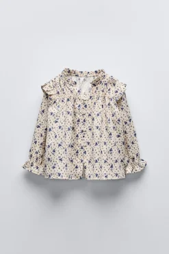 Niños ZARA 1½ - 6 Años·Camisas|1½ - 6 Años·Total Look<CAMISA FLORES VOLANTITOS