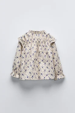 Niños ZARA 1½ - 6 Años·Camisas|1½ - 6 Años·Total Look<CAMISA FLORES VOLANTITOS