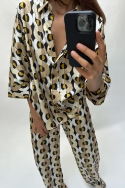 Outlet CAMISA OVERSIZE ESTAMPADO GEOMÉTRICO Mujer Camisas / Blusas