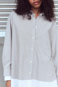 Outlet CAMISA OVERSIZE POPELÍN PUÑO DOBLE Mujer Camisas / Blusas