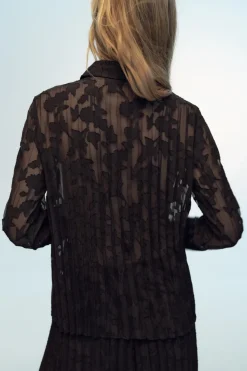 Clearance CAMISA PLISADA SEMITRANSPARENTE DEVORÉ Mujer Camisas / Blusas