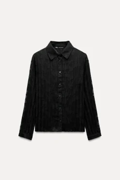 Clearance CAMISA PLISADA SEMITRANSPARENTE DEVORÉ Mujer Camisas / Blusas