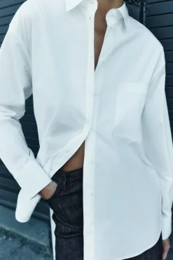 Best CAMISA POPELÍN BOLSILLO ZW COLLECTION Mujer Camisas / Blusas