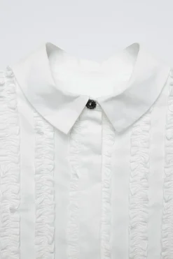 Niños ZARA 6 - 14 Años·Blusas / Camisas<CAMISA POPELÍN CHORRERAS