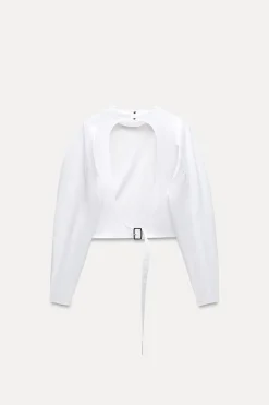 Best CAMISA POPELÍN CUT OUT ZW COLLECTION Mujer Camisas / Blusas