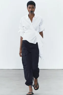 Outlet CAMISA POPELÍN LAZADA ZW COLLECTION Mujer Camisas / Blusas