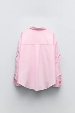 Niños ZARA 6 - 14 Años·Blusas / Camisas<CAMISA POPELÍN LAZOS