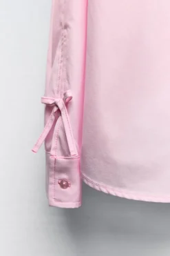 Niños ZARA 6 - 14 Años·Blusas / Camisas<CAMISA POPELÍN LAZOS