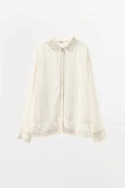 Clearance CAMISA PUNTILLA BORDADOS ABALORIOS Mujer Camisas / Blusas