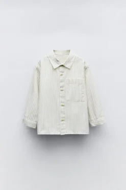 Niños ZARA 1½ - 6 Años·Camisas / Sobrecamisas<CAMISA RAYAS BOLSILLO