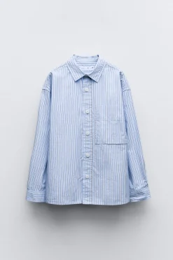 Niños ZARA 6 - 14 Años·Camisas / Sobrecamisas<CAMISA RAYAS BOLSILLOS