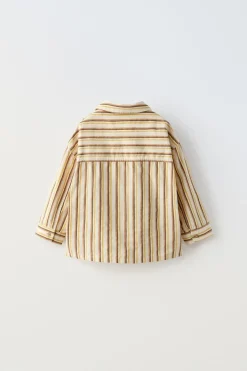 Niños ZARA 1½ - 6 Años·Camisas / Sobrecamisas<CAMISA RAYAS BORDADO